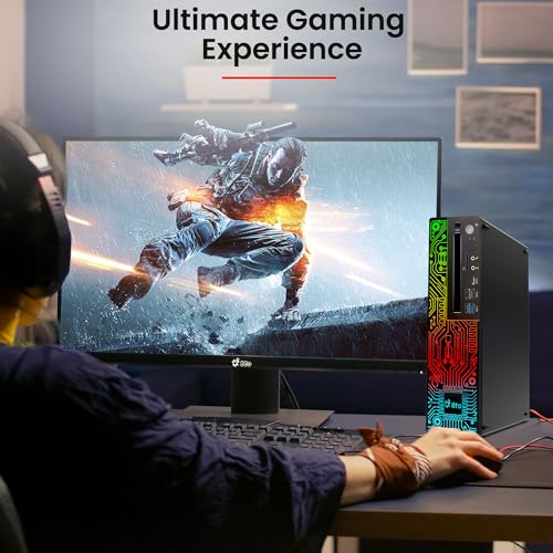 RGB Gaming Desktop PC Intel i5 8th Gen 16GB Ram 512GB SSD NVIDIA GeForce GT 1030 DDR5 24 inch Monitor WiFi Windows 11 Pro Renewed V8067