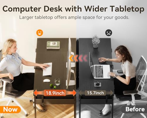 Rustic Brown 40 Inch Computer Desk with 6 Drawers S5437