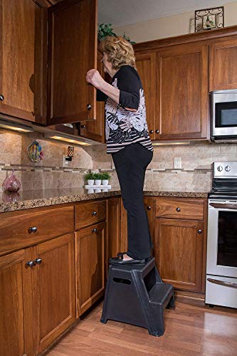 Black 2-Step Molded Plastic Step Stool E264