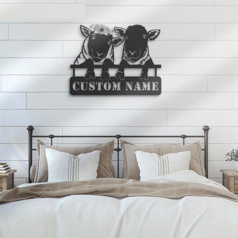 Metal Wall Art LED Light Heart And Infinity Name Sign Home Decor T737677