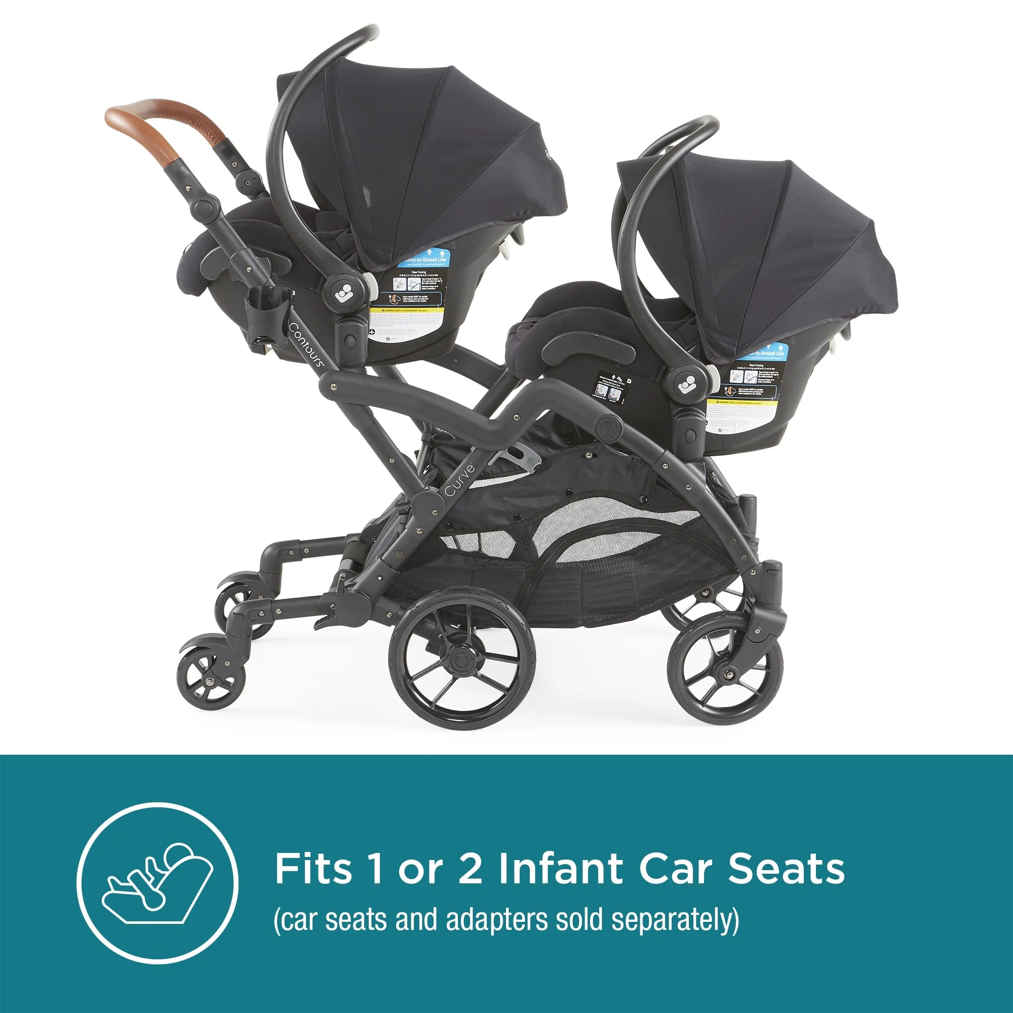 Black Herringbone Double Tandem Stroller T5605