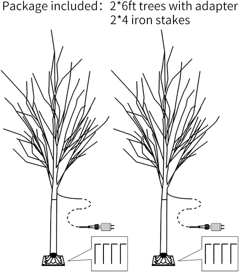 2 Pack 6 Feet Prelit White Artificial Christmas Trees N845460
