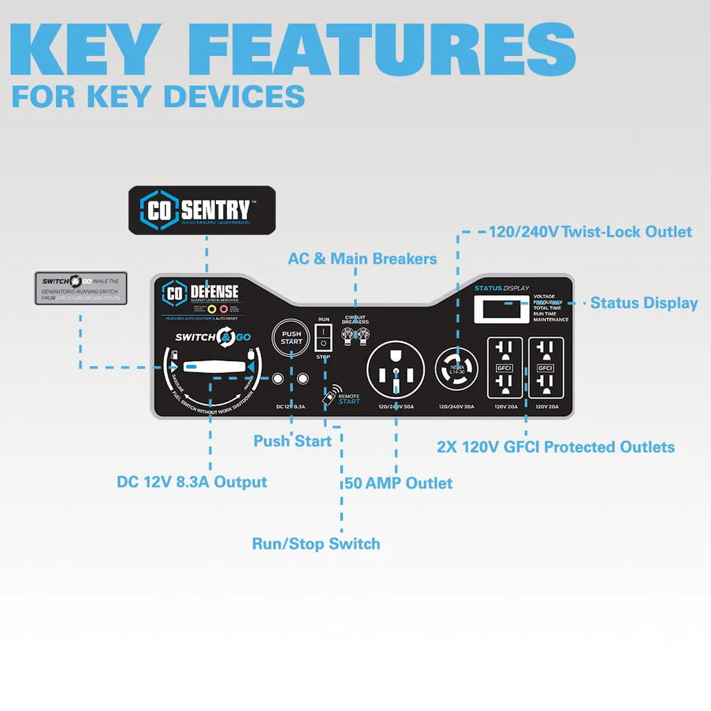 10,000 Watt Dual Fuel Portable Generator with Remote Start F7878