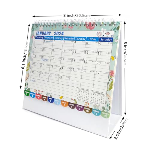 Desk Calendar, 12 Months, 8" x 6", Pink-Floral N62104