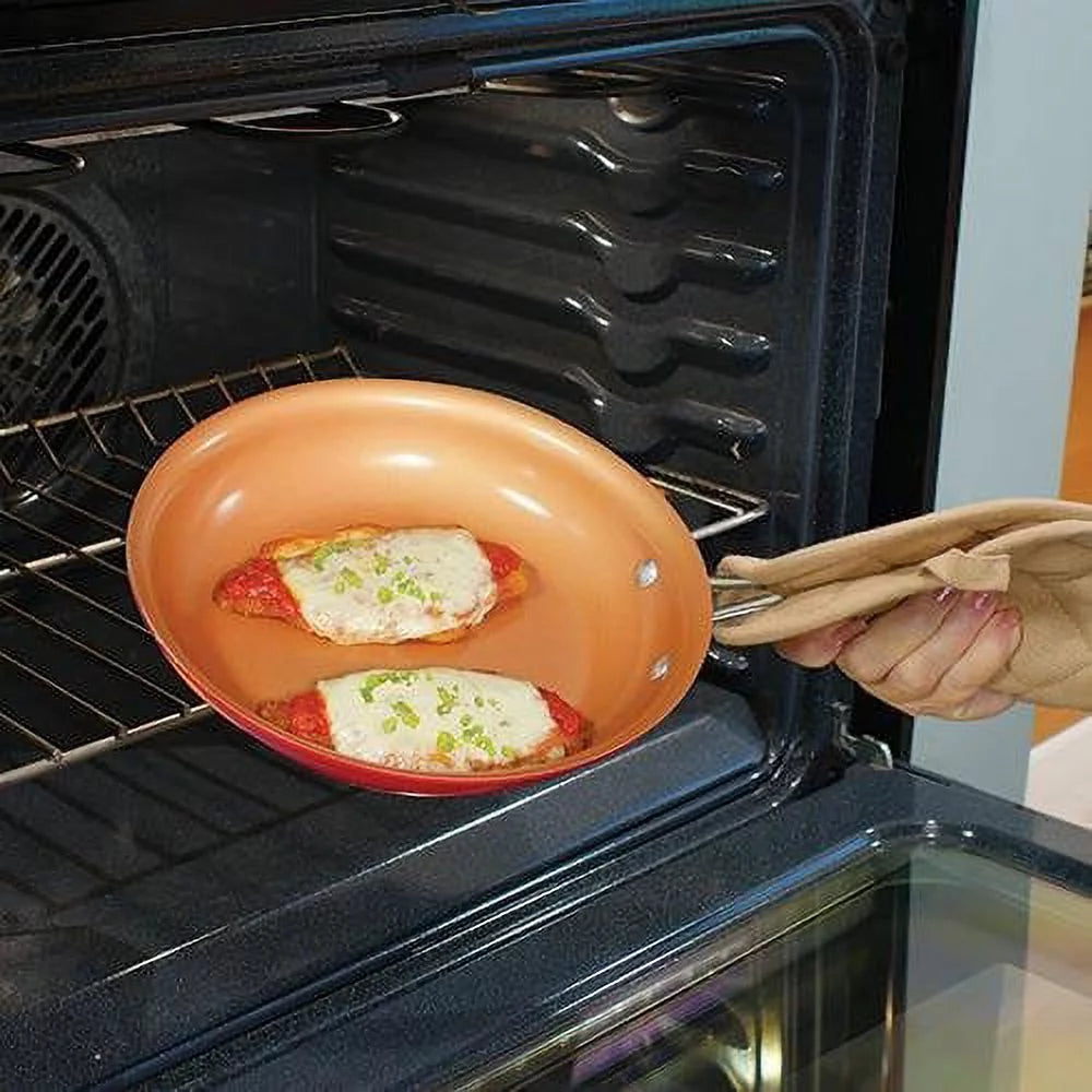 12" Red Copper Fry Pan O748