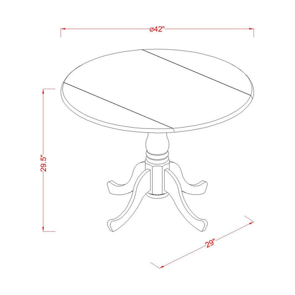 5Pc Dining Set with Drop Leaves and Four Parson Chairs, Lime Green Fabric, Oak Finish Y70072