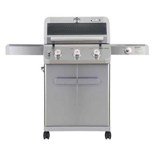 Stainless Steel 3 Burner Propane Gas Grill with Side Burner H501