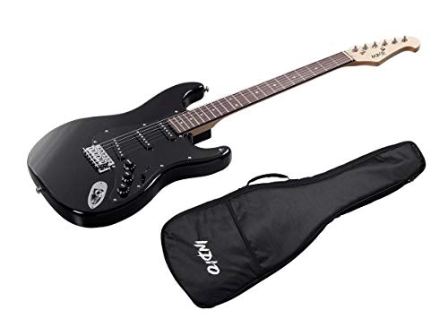 Black 6 Strings Double-Cutaway Solid Body Electric Guitar with Gig Bag H78766