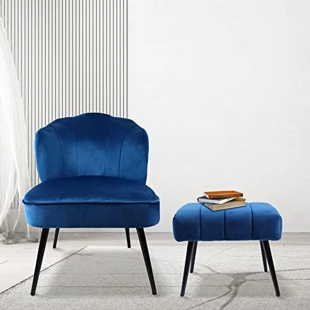 Velvet Accent Chair Set of 2 with Metal Legs F21480