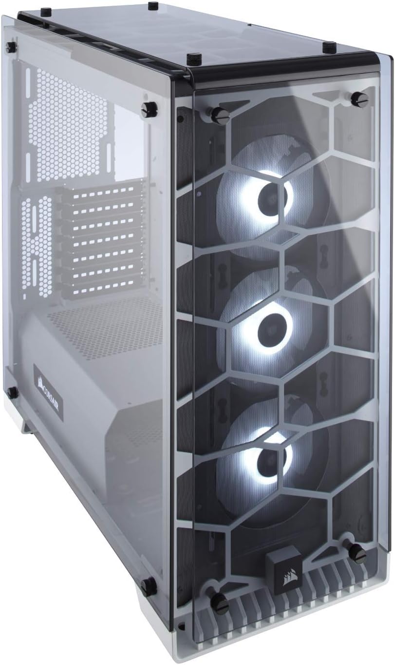 Black Mid-Tower Case with 3 RGB Fans Tempered Glass X819675
