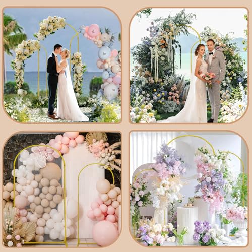 Gold Metal Arch Backdrop Stand Set of 3 U3565