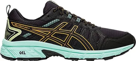 Women's Gel-Venture 7 Running Shoes 6 Wide Black/Orange Pop P909