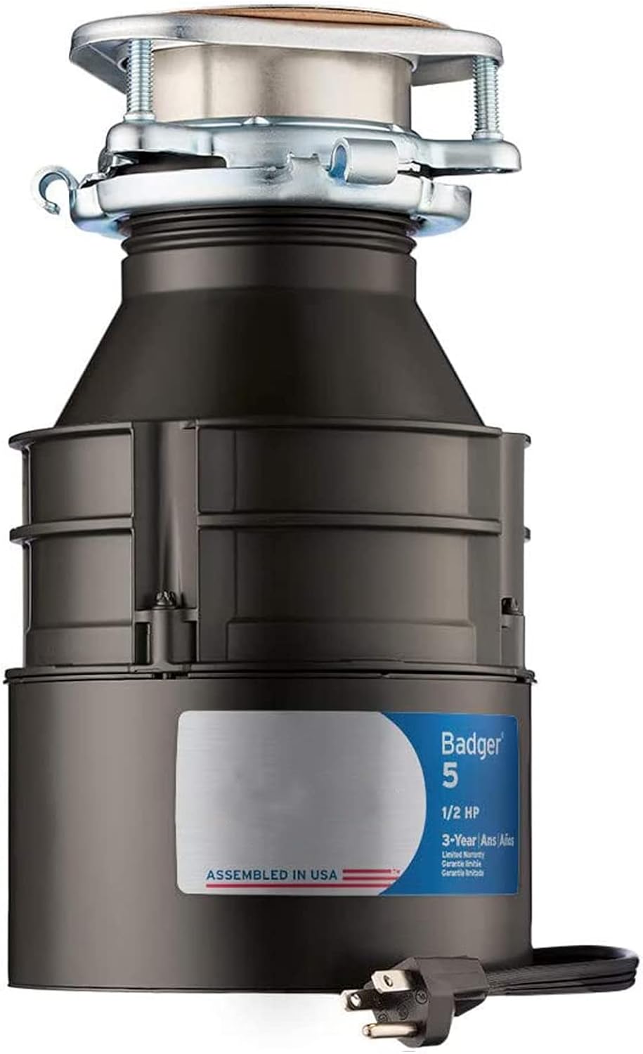Black 1/2 HP Continuous Feed Garbage Disposal Y7338