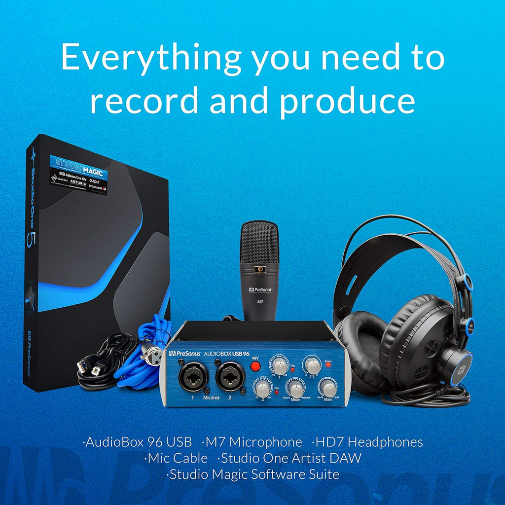 USB 2.0 Recording Bundle with Interface, Headphones, Microphone and Studio One software S585
