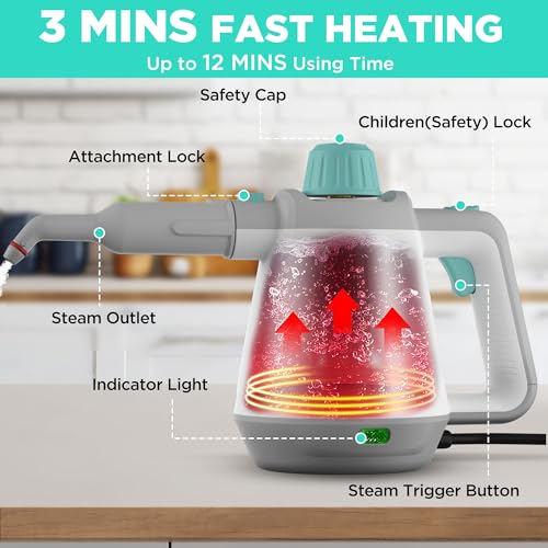 11 pcs Handheld Steam Cleaner with Tool Bag R690658
