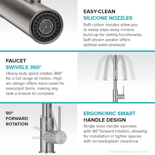 Spot Free Stainless Steel Single-Handle Touch Kitchen Sink Faucet with Pull Down Sprayer U312