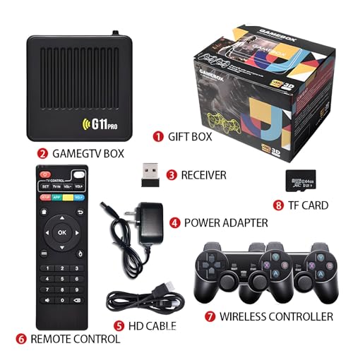Retro Gaming Console with 2.4g Wireless Dual Controllers, HDMI Output M8757