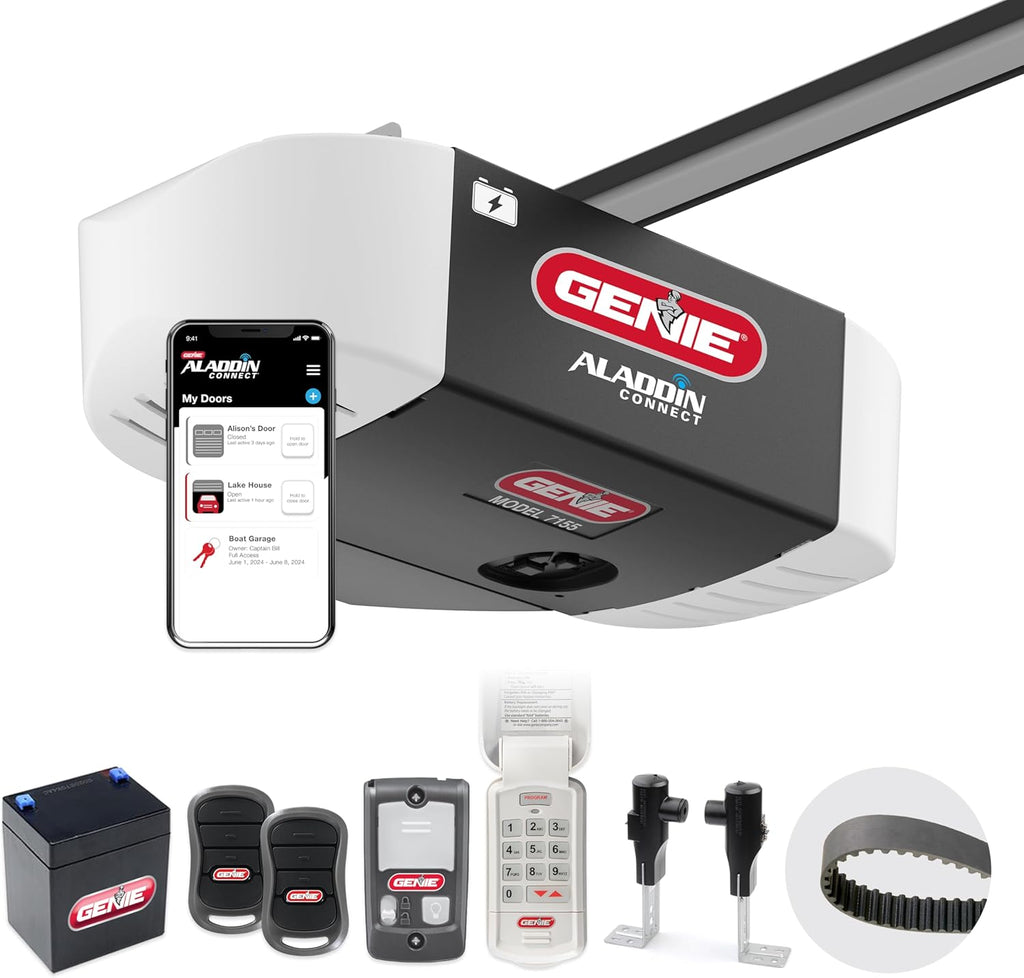 Smart Garage Door Opener with WiFi and Battery Backup, Black/White H64278