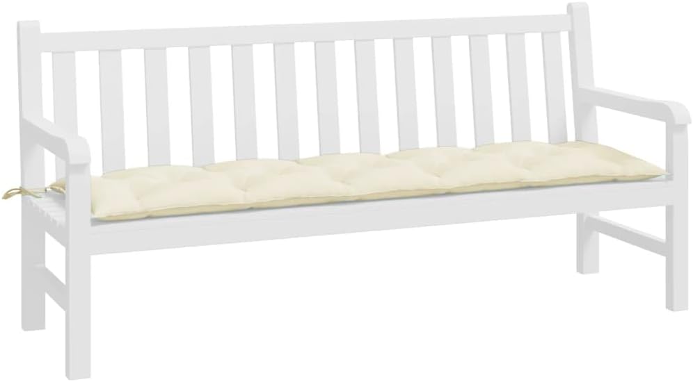 Cream White Oxford Fabric Outdoor Bench Cushion G37899