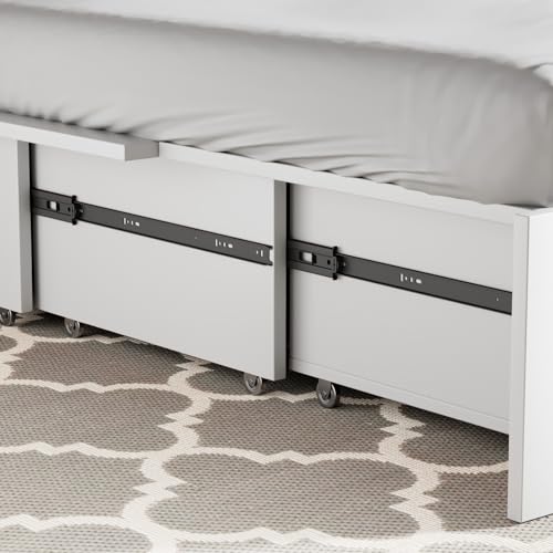 Grey Murphy Bed Cabinet with Tri-Folding Mattress K943