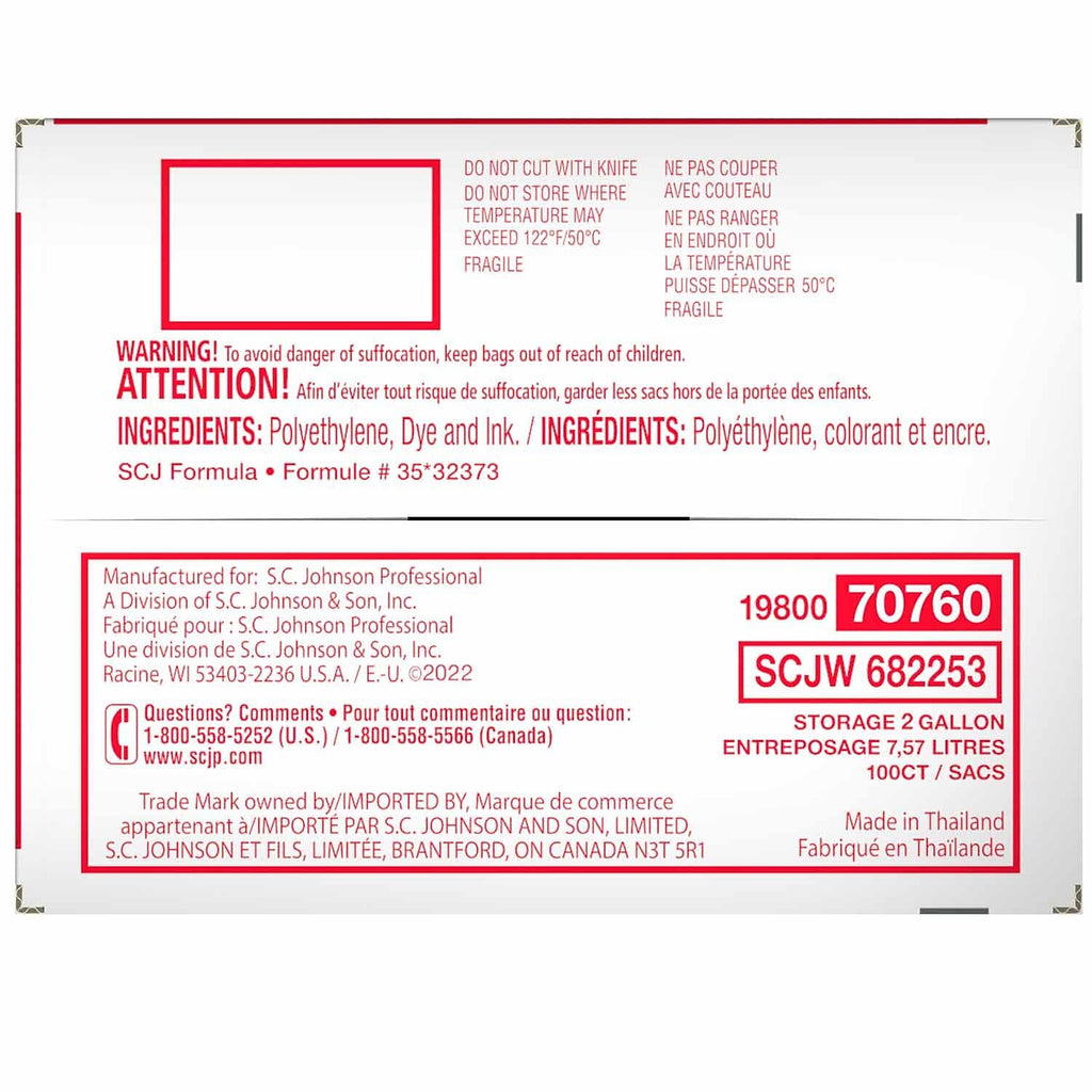2 Gallon 100 Ct Storage Bags K3452
