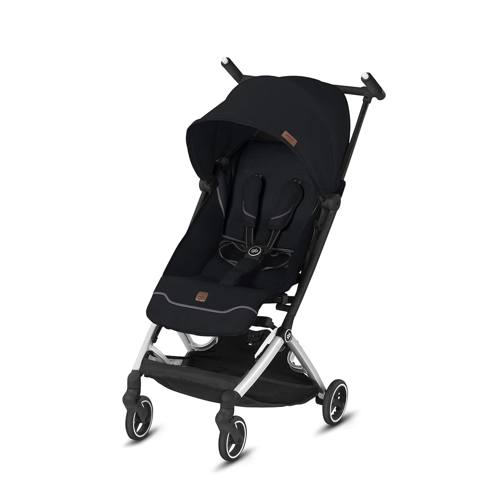 Ultra Compact Lightweight Travel Stroller with Canopy and Reclining Seat in Velvet Black Q215
