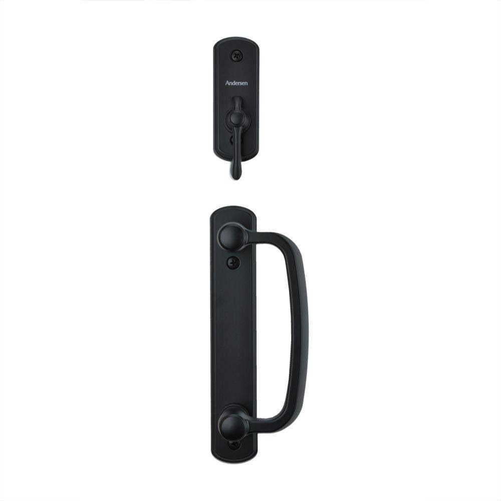 Black 2-Panel Gliding Patio Door Hardware Set L8497