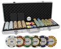 Set of 500 14 Gram 3 Tone Chips with Aluminum Case N389