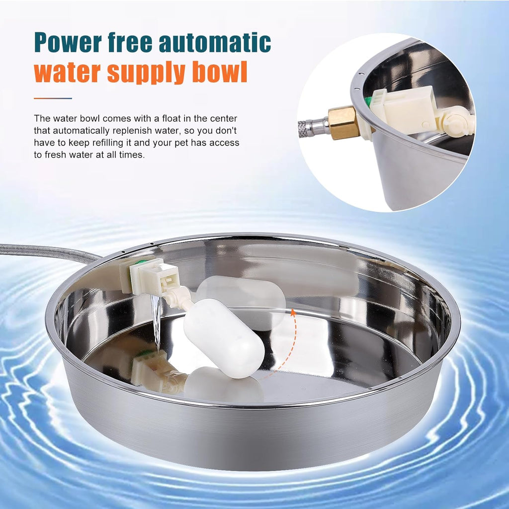 Large Stainless Steel Pet Waterer with Float Valve N573