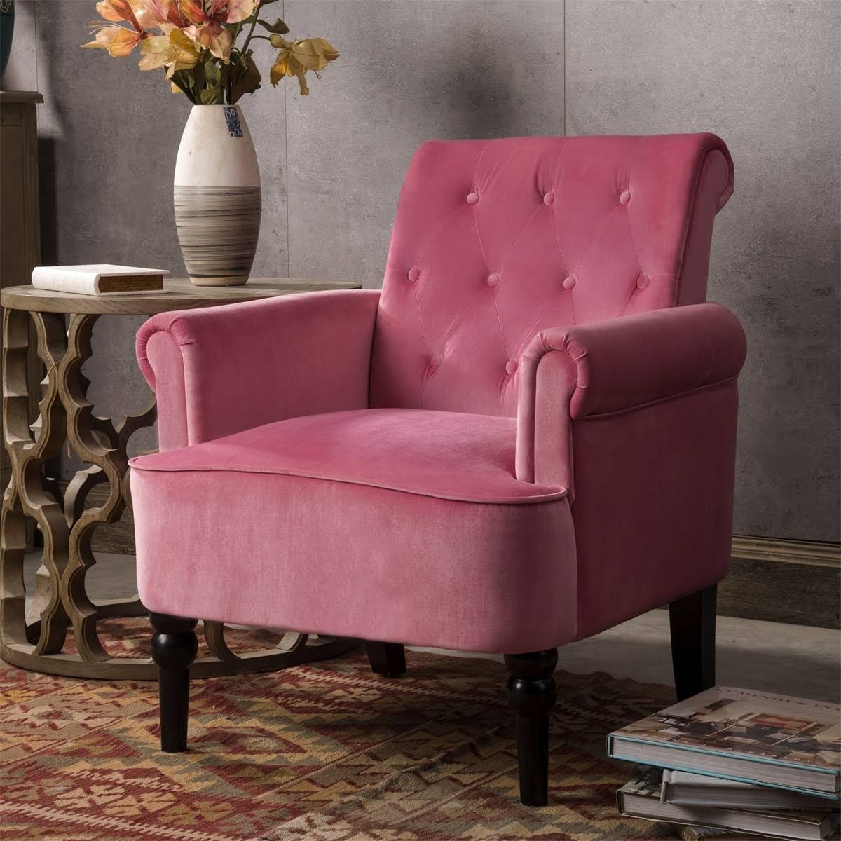 Rosewood Button Tufted Club Chair C55265
