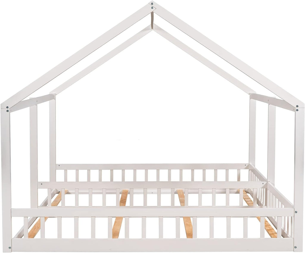 White Double Wooden Toddler Bed B6059