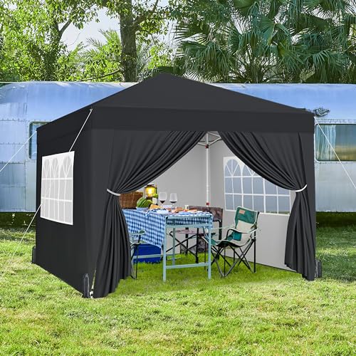 10x10 Pop Up Canopy with 4 Removable Sidewalls, White W765