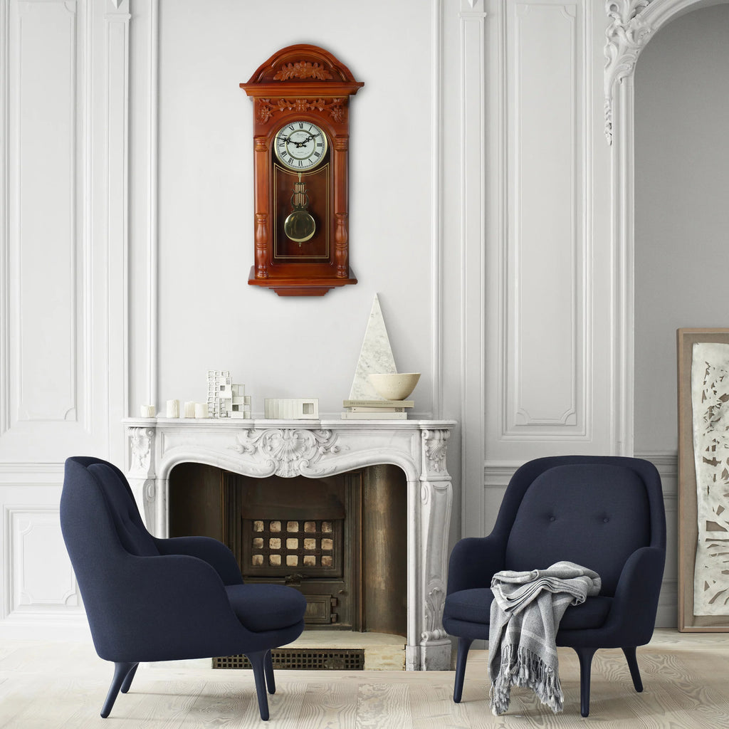 Antique Chiming Wall Clock with Roman Numerals P453487