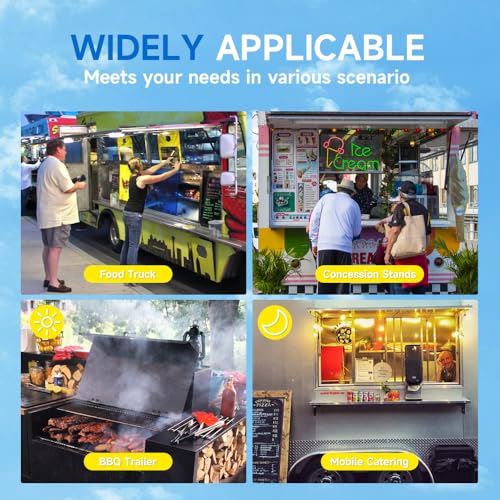 36" x 36" Aluminum Alloy Food Truck Service Window with 4 Screen Windows & Awning Door & Drag Hook O42658
