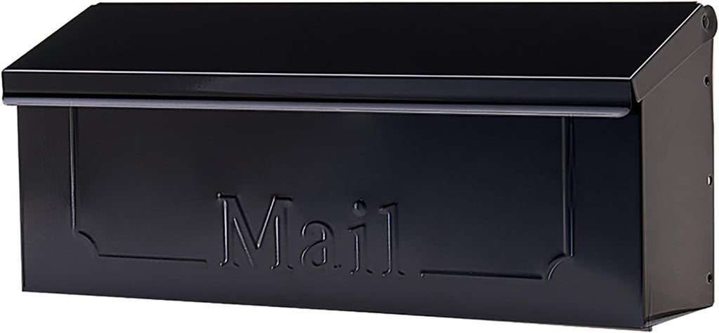 Black Wall-Mount Galvanized Steel Mailbox M803