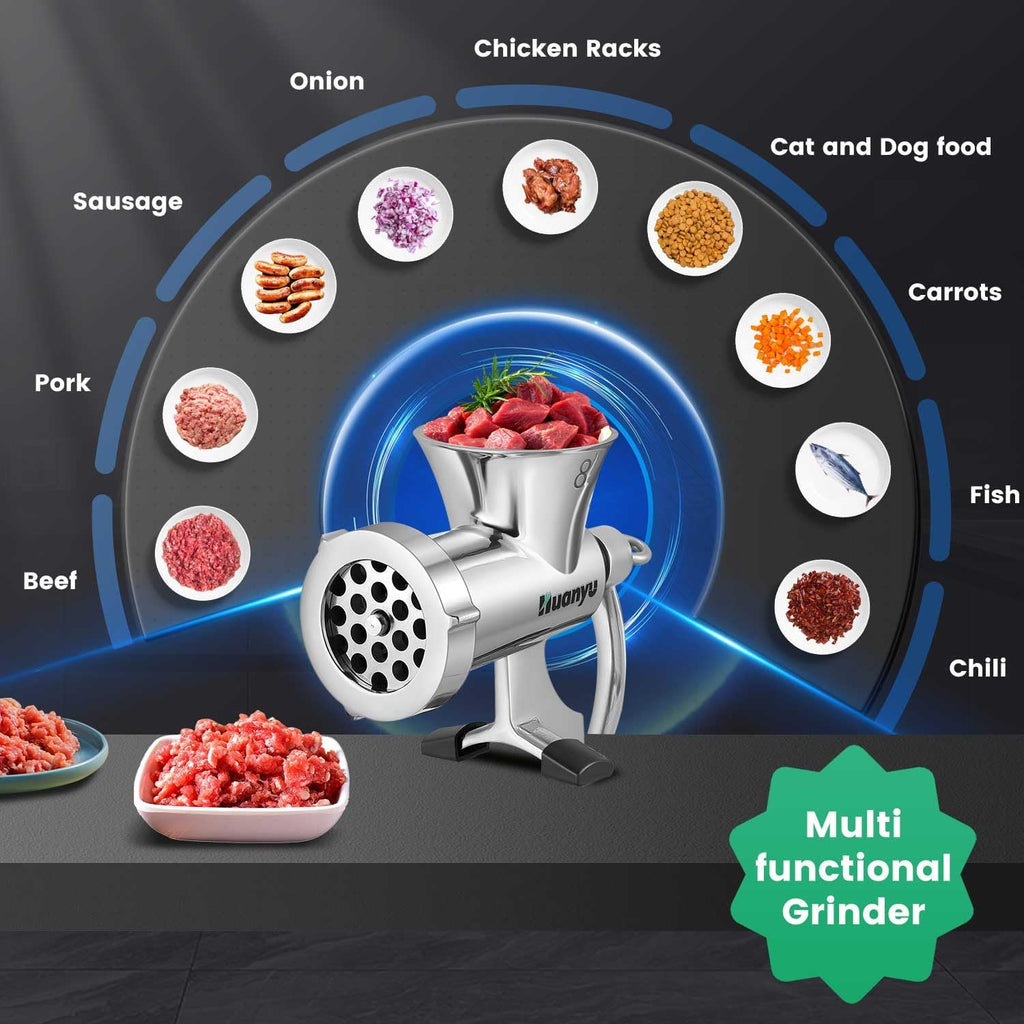 Manual Stainless Steel Compact Meat Mincer Sausage Stuffer Hand-Cranked Meat Grinding Machine M8 J805