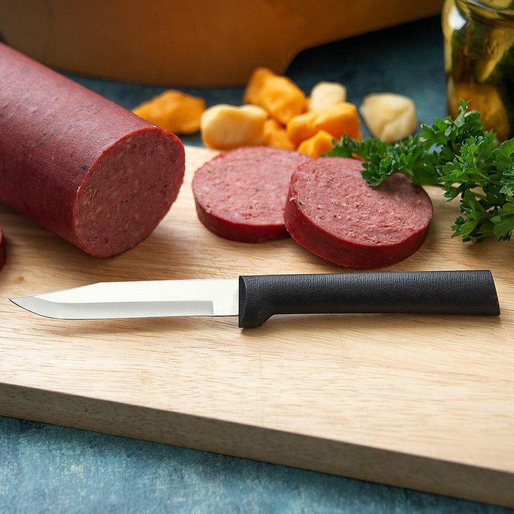 3 Pc Stainless Steel Paring Knife Set, 2.5", 3.25", Black Handle R2008