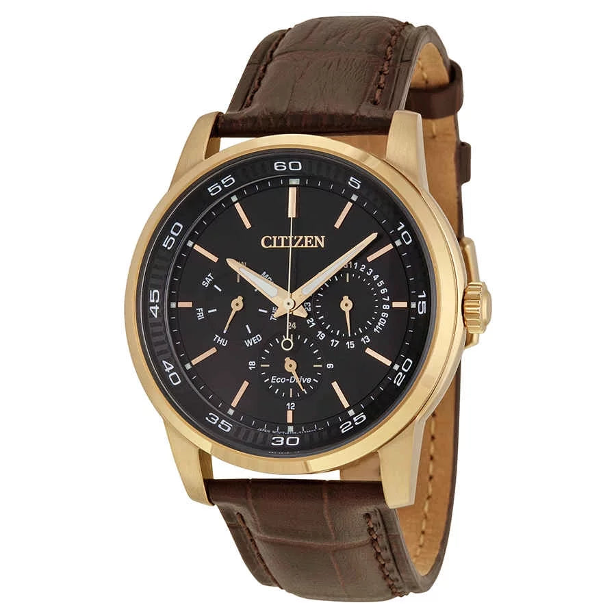 Gold Leather Dress Watch J993