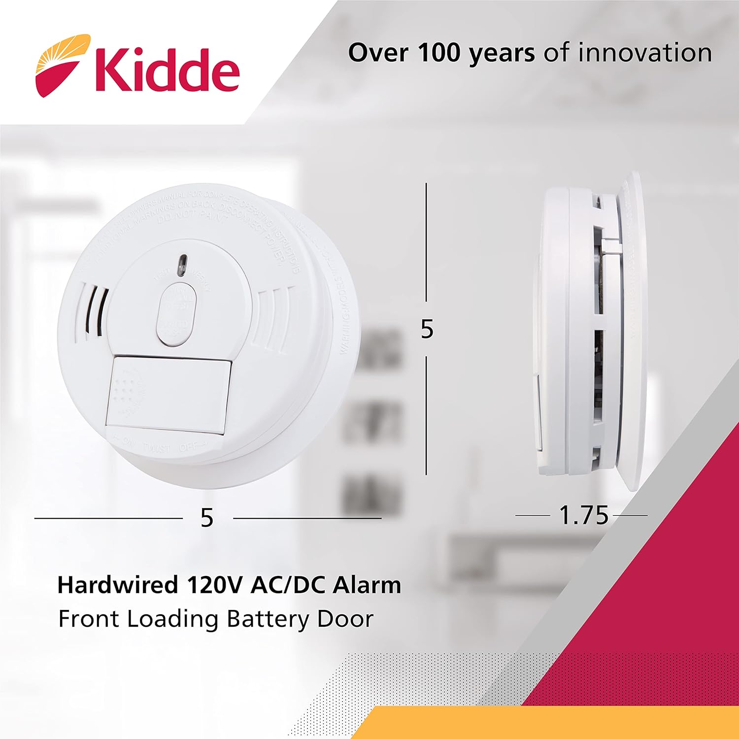 Hardwired Smoke Detector 2-Pack with Battery Backup D987234