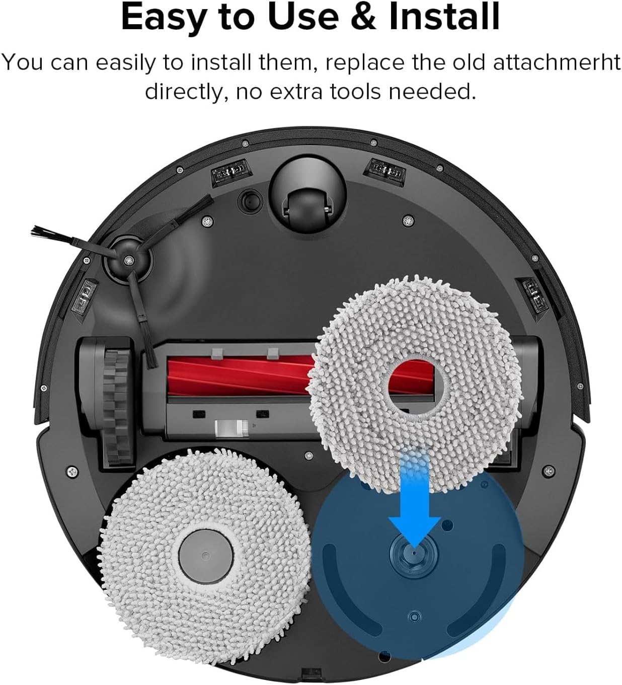 Robot Vacuum and Mop 4 Pack Microfiber Mop Cloths Z88436
