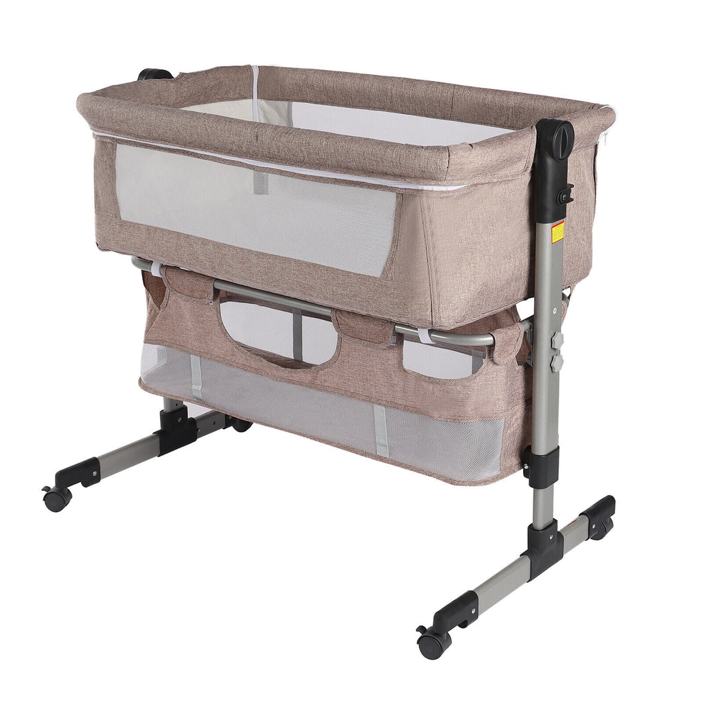 5 Height Adjustable Baby Bassinet Bedside Sleeper Crib W688