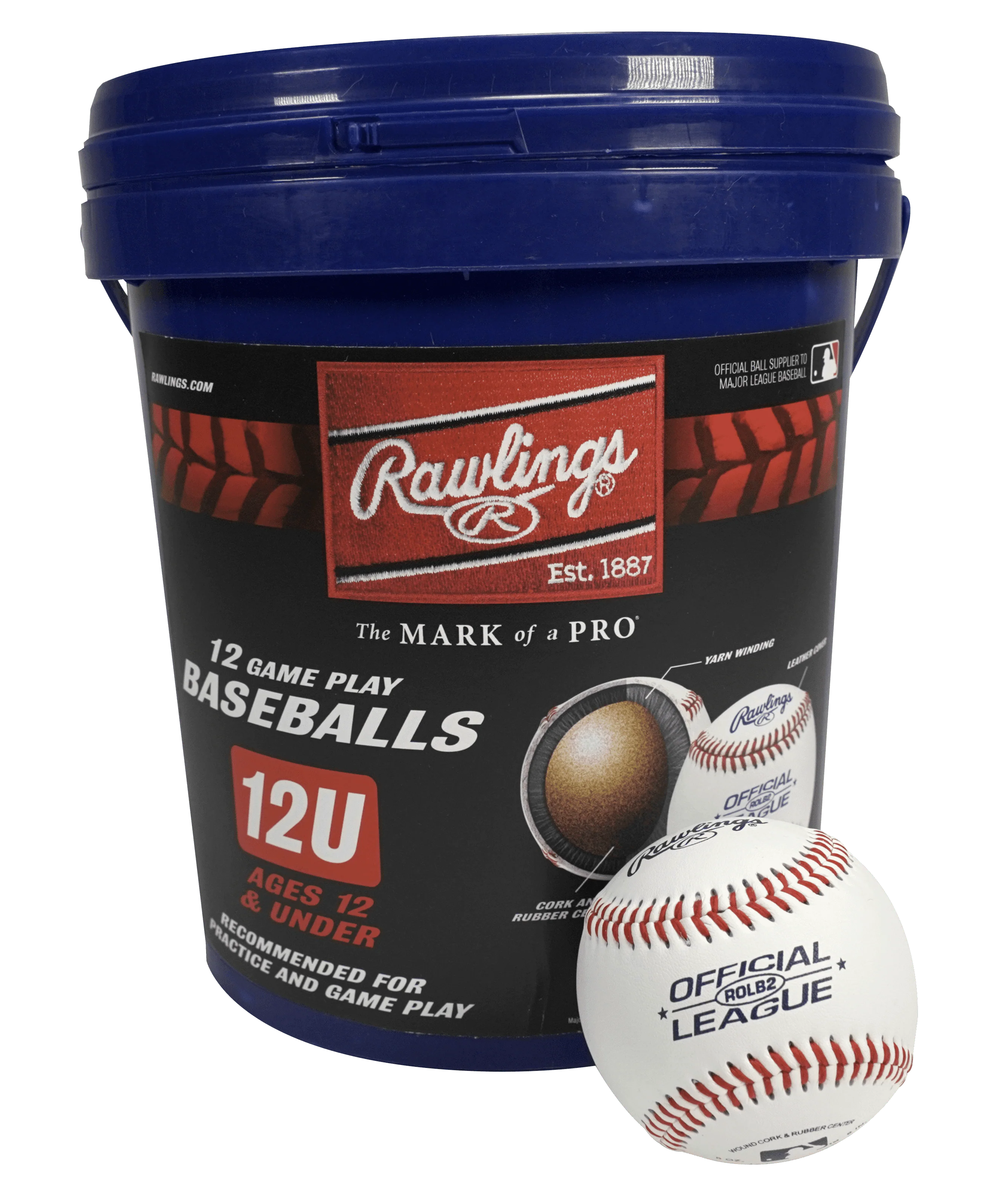 12 Count Youth Practice Baseball Bucket S310
