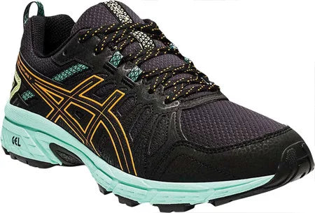 Women's Gel-Venture 7 Running Shoes 6 Wide Black/Orange Pop P909