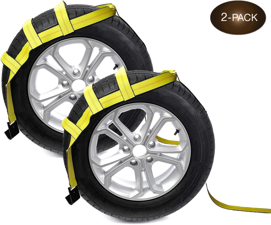 2-Pack Car Wheel Straps with Flat Hooks N422179