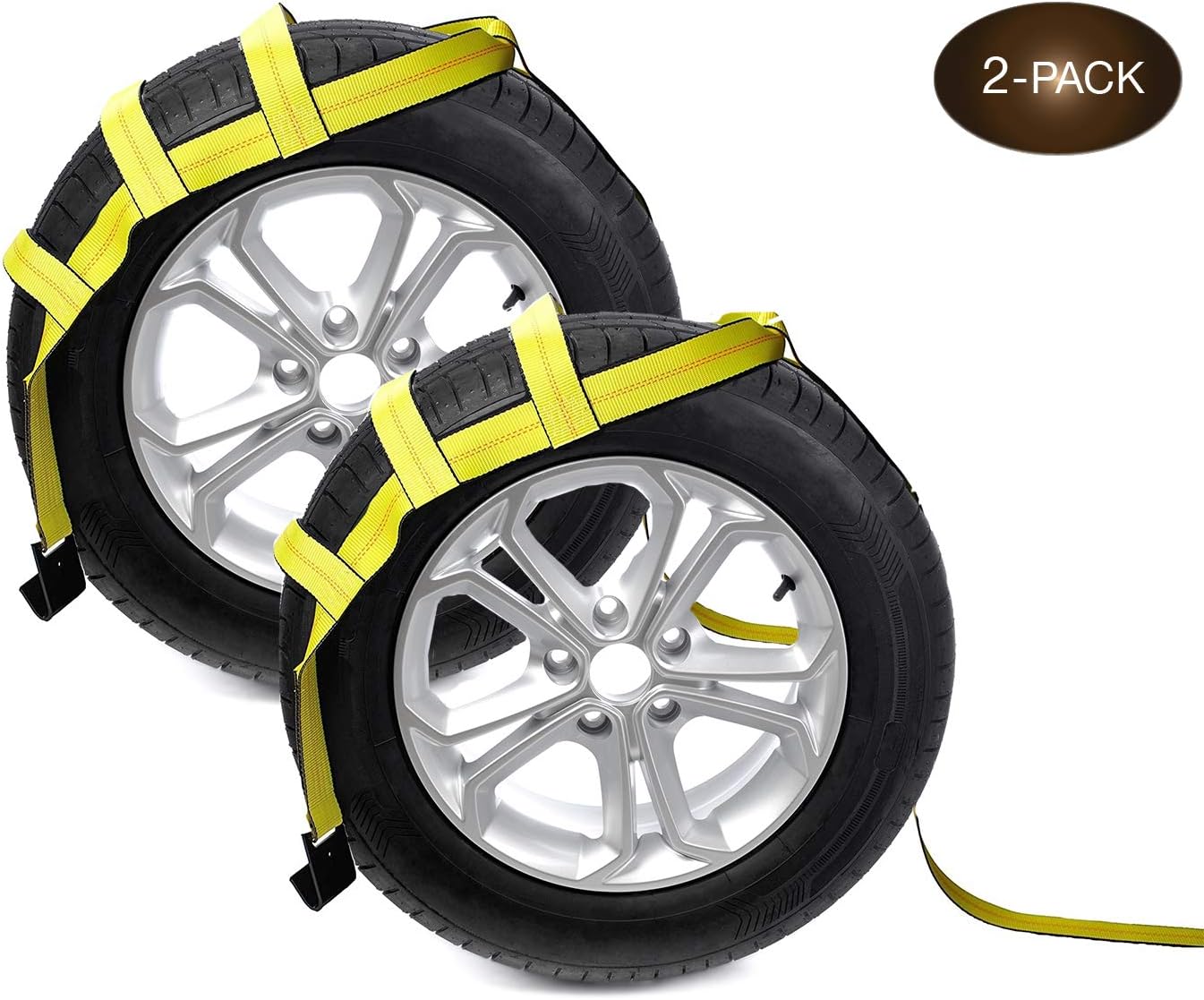 2-Pack Car Wheel Straps with Flat Hooks N422179
