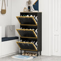 Natural Rattan Shoe Cabinet with 3 Flip Drawers I260496
