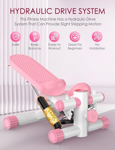 Mini Stepper with Resistance Bands, Adjustable Height Fitness Stepper Machine S401