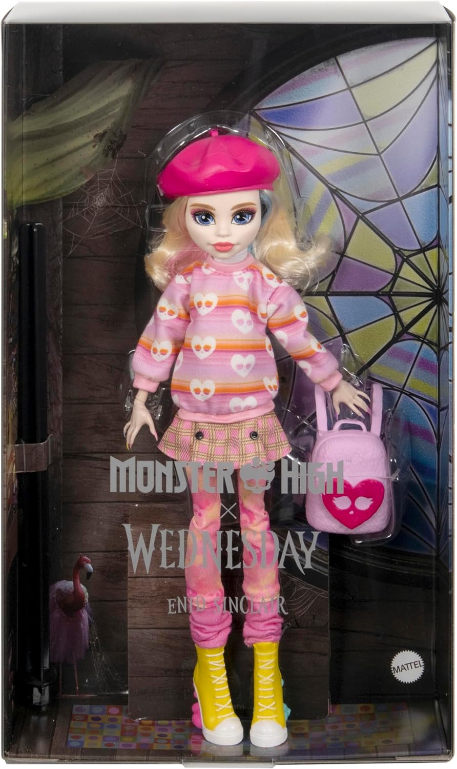 Pink Doll with Beret and Backpack E71164