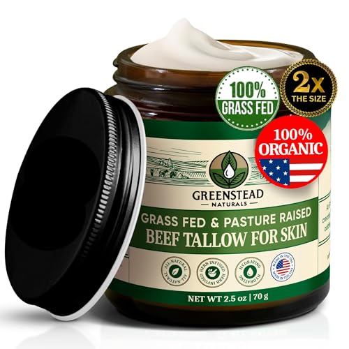 Whipped Tallow Balm with Jojoba Oil and Cocoa Butter Unscented Large Size 2.5fl Oz H38581