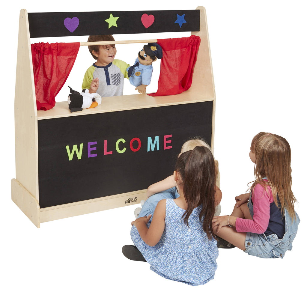 Black Wood Flannel Puppet Theater B487266